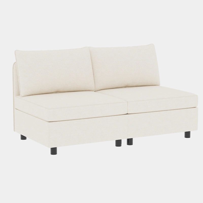 Beige 129  Convertible 8-Seater Modular Sofa with Storage