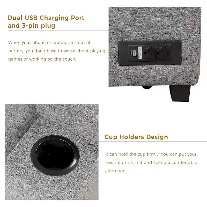 84.75 L-Shaped 5 Seater Sectional Sofa with Storage Ottoman, 2-in-1 Pull-Out Couch for Living Room