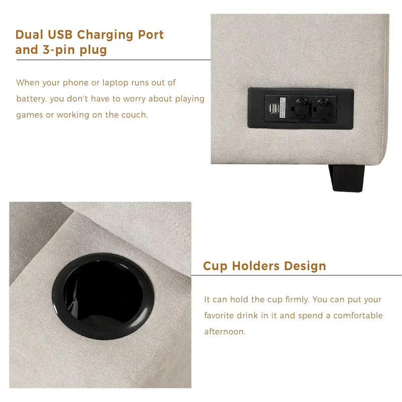 84.75 L-Shaped 5 Seater Sectional Sofa with Storage Ottoman, 2-in-1 Pull-Out Couch for Living Room