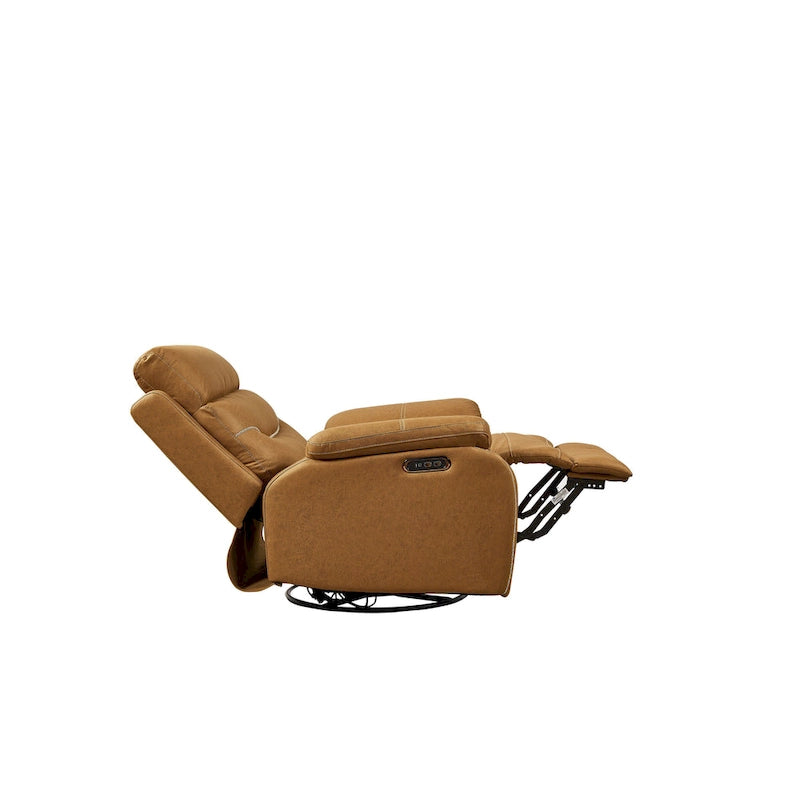 Grey Dual Motor Recliner Chair Featuring 240 Swivel, Rocking Function, USB Ports, and Adjustable Headrest
