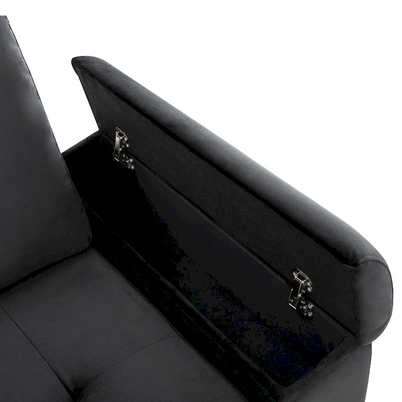 84.75  L-Shape 5 Seat Sectional Sofa with Pull-Out Bed, Storage Ottoman, Hidden Arm Storage & USB Charging
