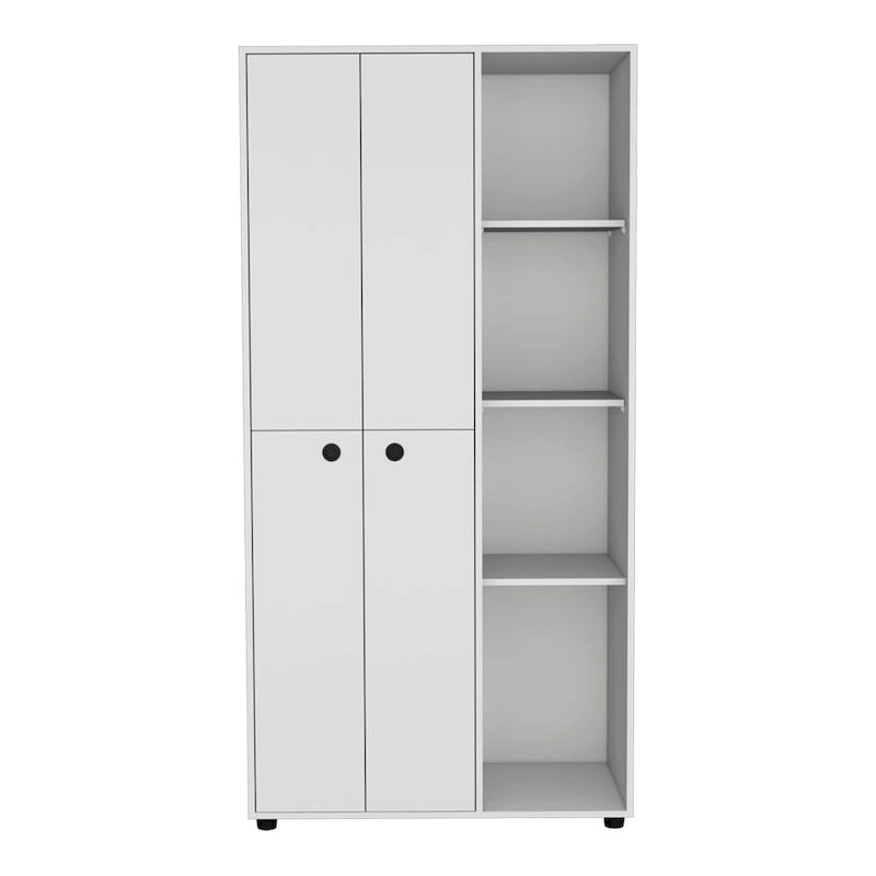 19.48  Modern Double-door Armoire with 2 Durable Metal Rods and Three Shelves