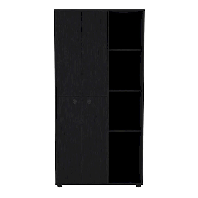 19.48  Modern Double-door Armoire with 2 Durable Metal Rods and Three Shelves