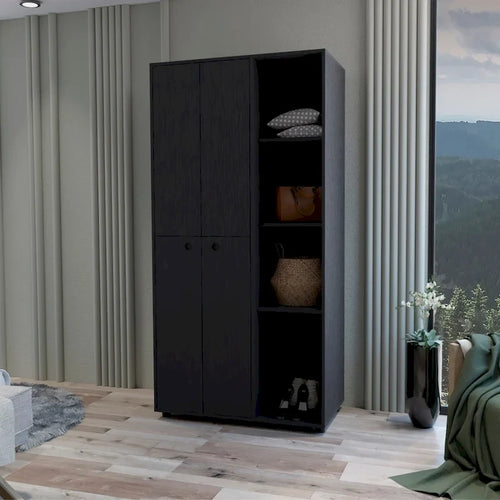 19.48  Modern Double-door Armoire with 2 Durable Metal Rods and Three Shelves