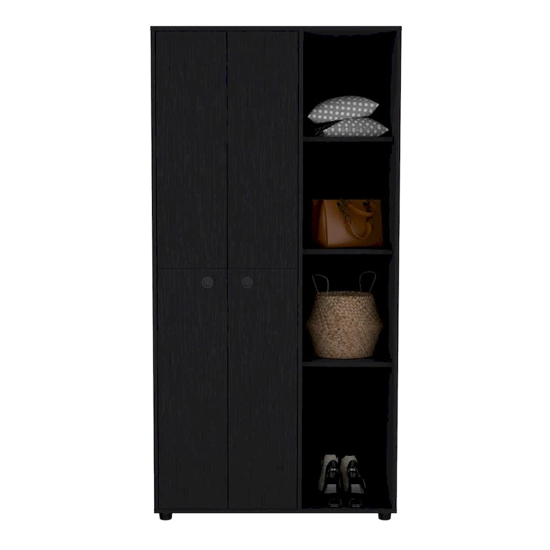 19.48  Modern Double-door Armoire with 2 Durable Metal Rods and Three Shelves