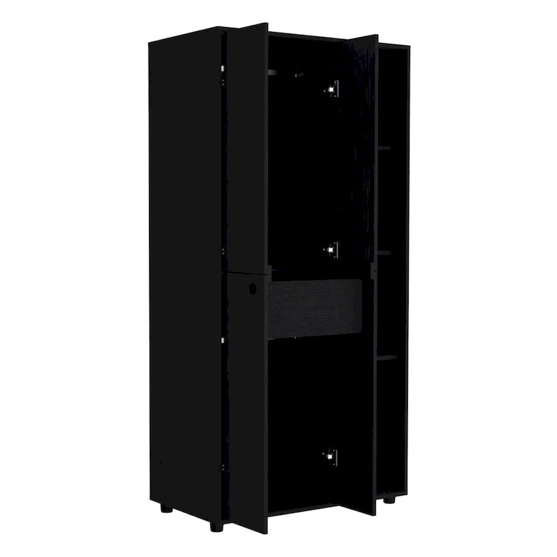 19.48  Modern Double-door Armoire with 2 Durable Metal Rods and Three Shelves