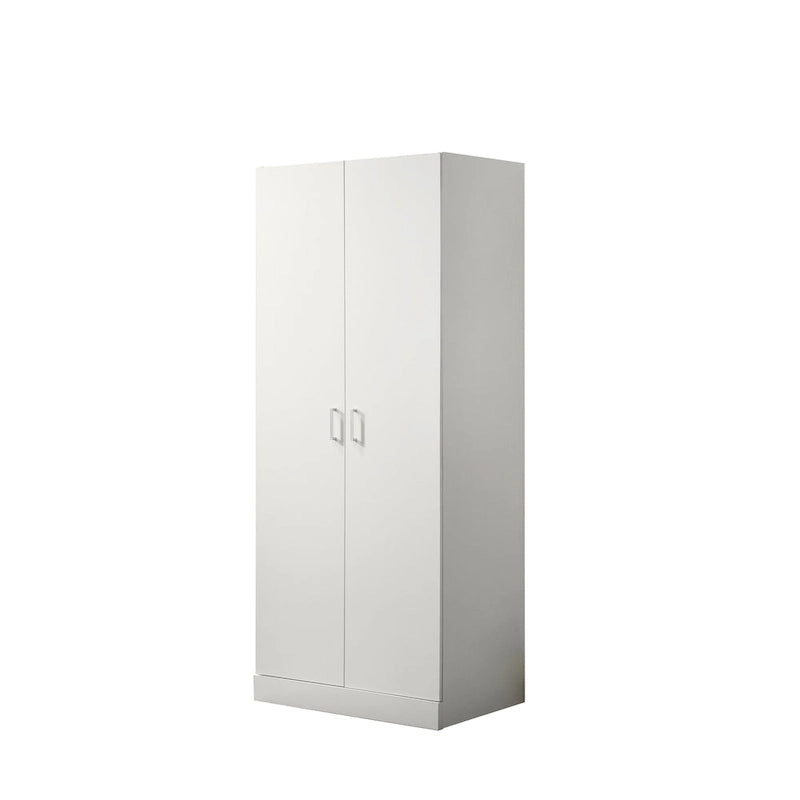 19  Modern Double-door Armoire with Storage Shelf and Hanging Rod for Bedroom