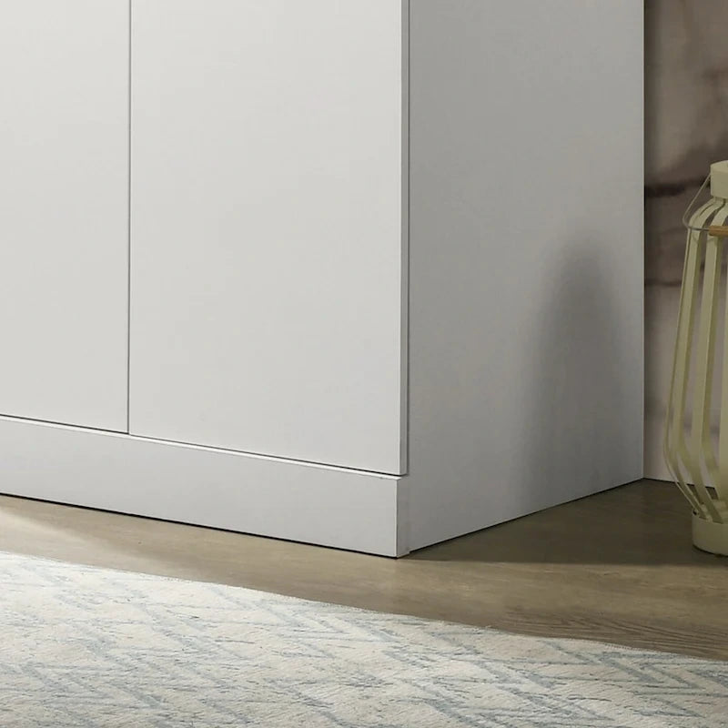 19  Modern Double-door Armoire with Storage Shelf and Hanging Rod for Bedroom