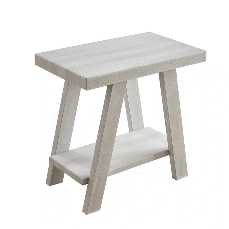 23.5  Modern Rectangular Side Table with Storage Shelf and Wide-angled Legs