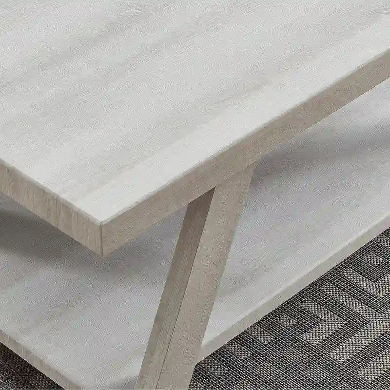 23.5  Modern Rectangular Side Table with Storage Shelf and Wide-angled Legs