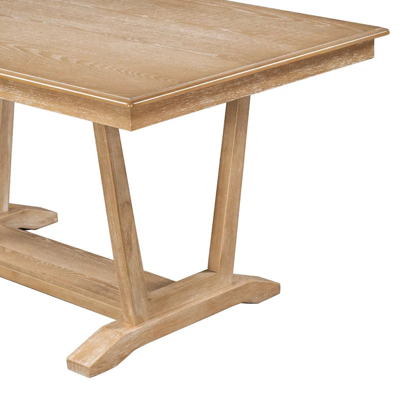 5-Piece Wooden Dining Table Set with 59  Rectangular Table & 4 Chairs