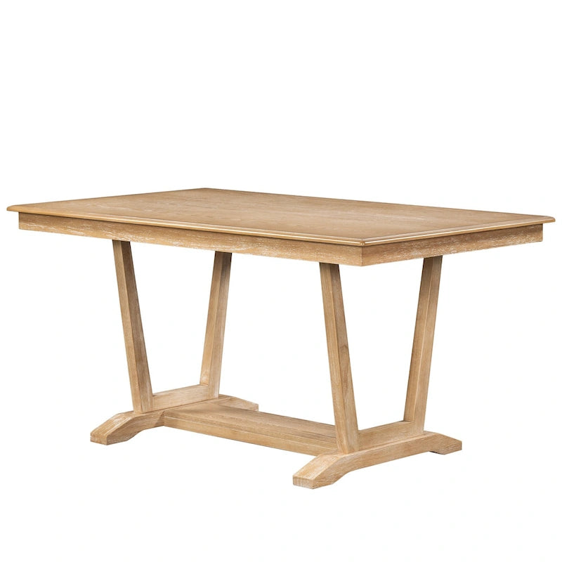 5-Piece Wooden Dining Table Set with 59  Rectangular Table & 4 Chairs