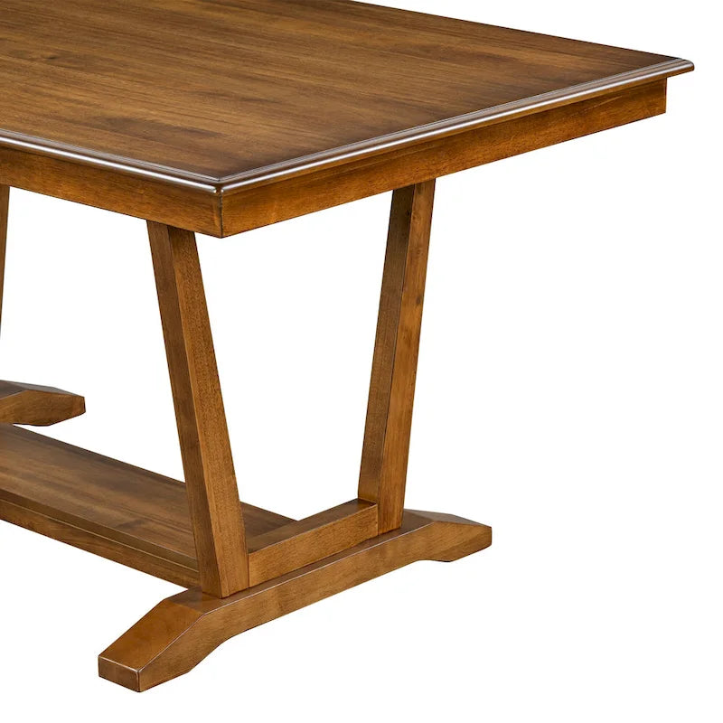 5-Piece Wooden Dining Table Set with 59  Rectangular Table & 4 Chairs