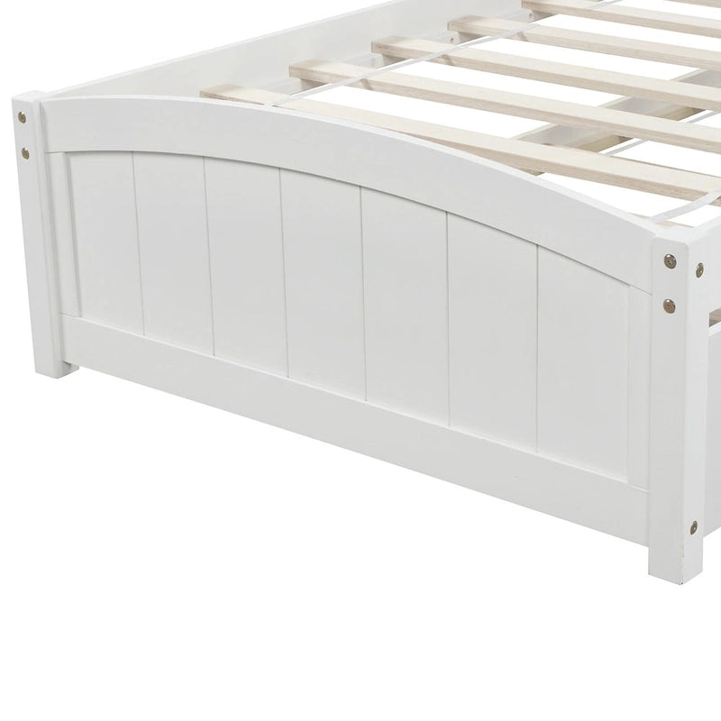 Twin Pine Platform Bed with Trundle & Headboard