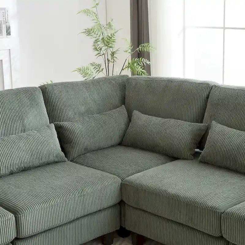 102.75  Corduroy L-Shaped Modular Sectional Sofa with Storage