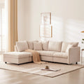 89 Polyester Modular Sectional Sofa with Deep Seat & Ottoman