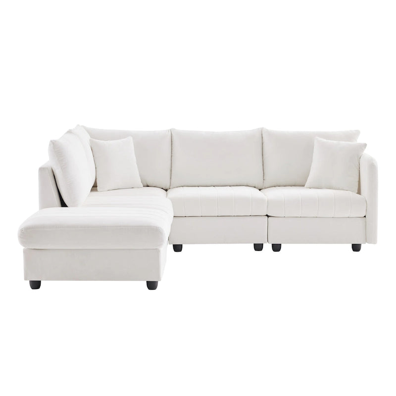 89 Polyester Modular Sectional Sofa with Deep Seat & Ottoman