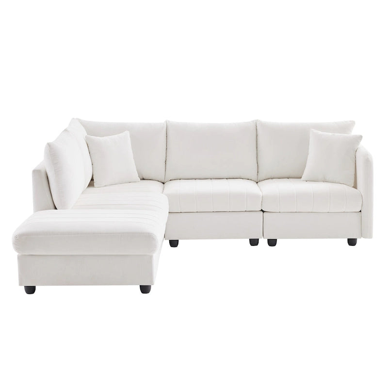 89 Polyester Modular Sectional Sofa with Deep Seat & Ottoman