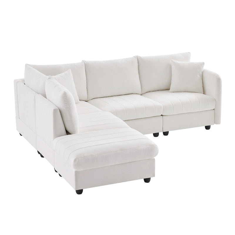 89 Polyester Modular Sectional Sofa with Deep Seat & Ottoman