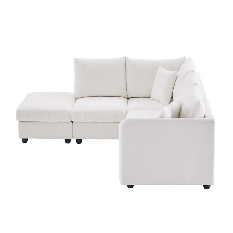 89 Polyester Modular Sectional Sofa with Deep Seat & Ottoman