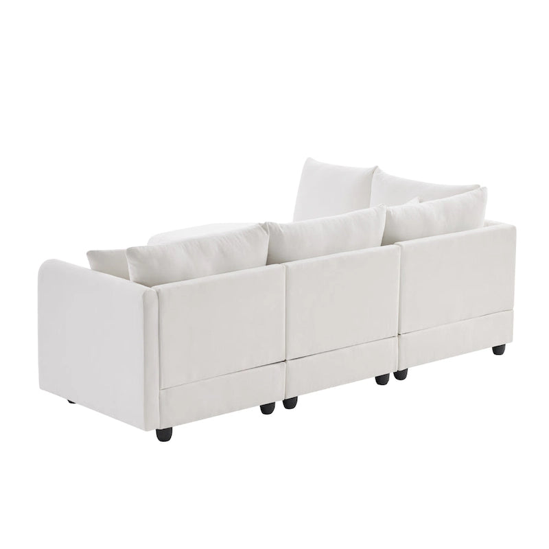 89 Polyester Modular Sectional Sofa with Deep Seat & Ottoman