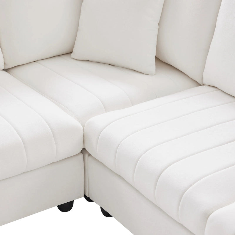 89 Polyester Modular Sectional Sofa with Deep Seat & Ottoman