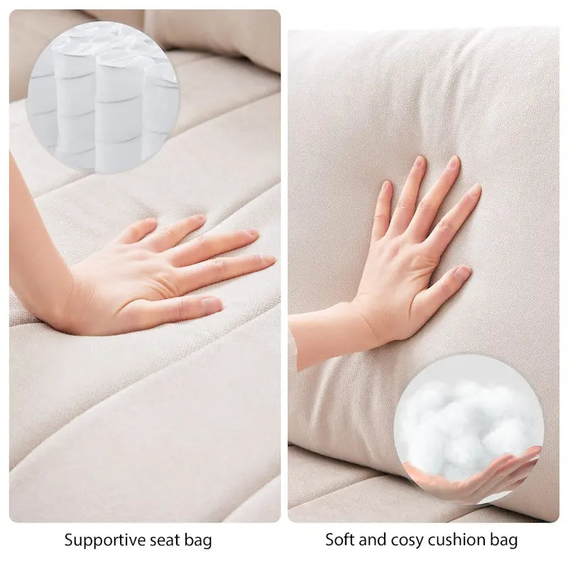 89 Polyester Modular Sectional Sofa with Deep Seat & Ottoman