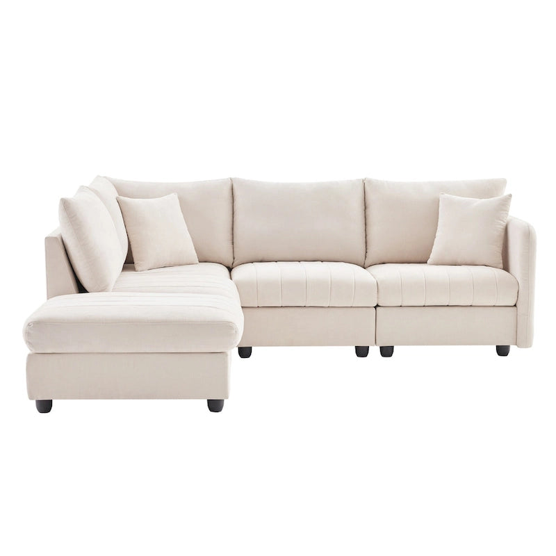 89 Polyester Modular Sectional Sofa with Deep Seat & Ottoman