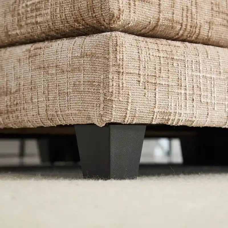 76.77  Chenille Upholstered Sofa with 2 Ottomans