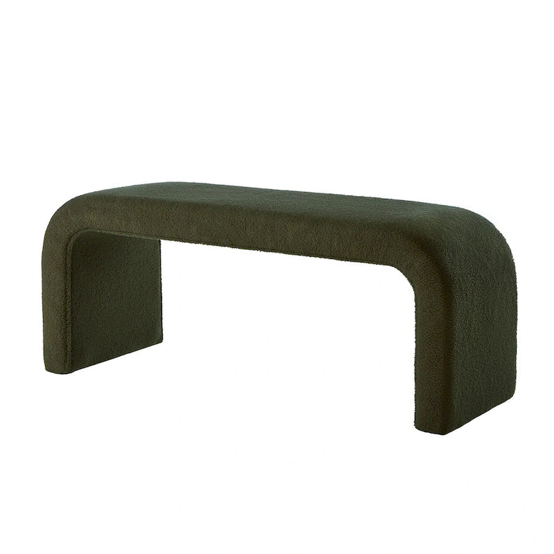 Set of 3 U-Shaped Modern Bench Teddy Ottoman Bench for Entryway, Bedroom End of Bed, Set of 3 Small Sofa Footrest
