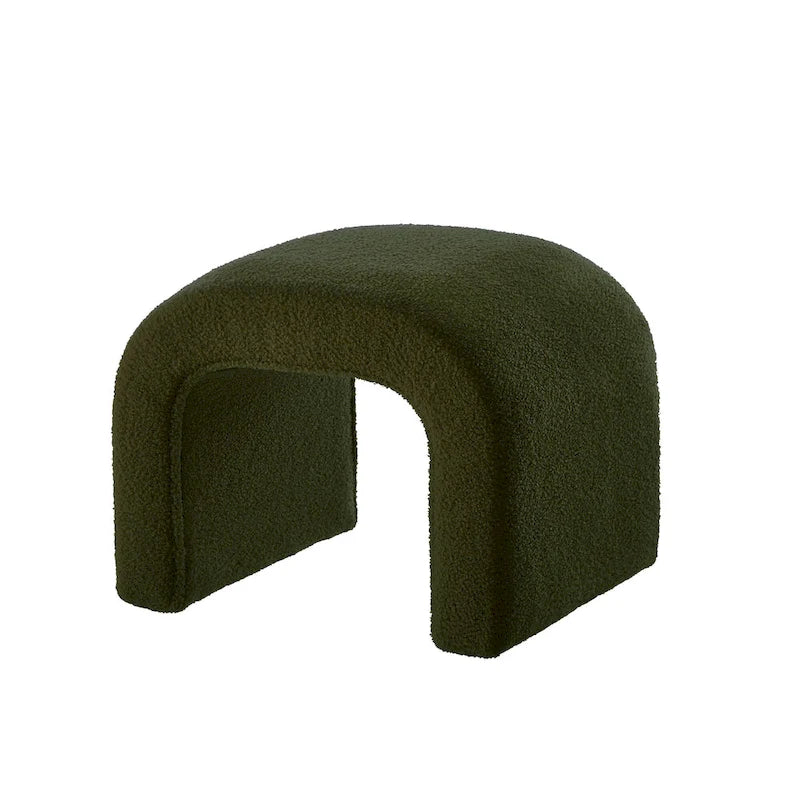 Set of 3 U-Shaped Modern Bench Teddy Ottoman Bench for Entryway, Bedroom End of Bed, Set of 3 Small Sofa Footrest