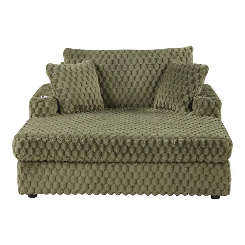 Furniture of America Lanturn Modern Soft Upholstered 2-Arm Oversized Chaise