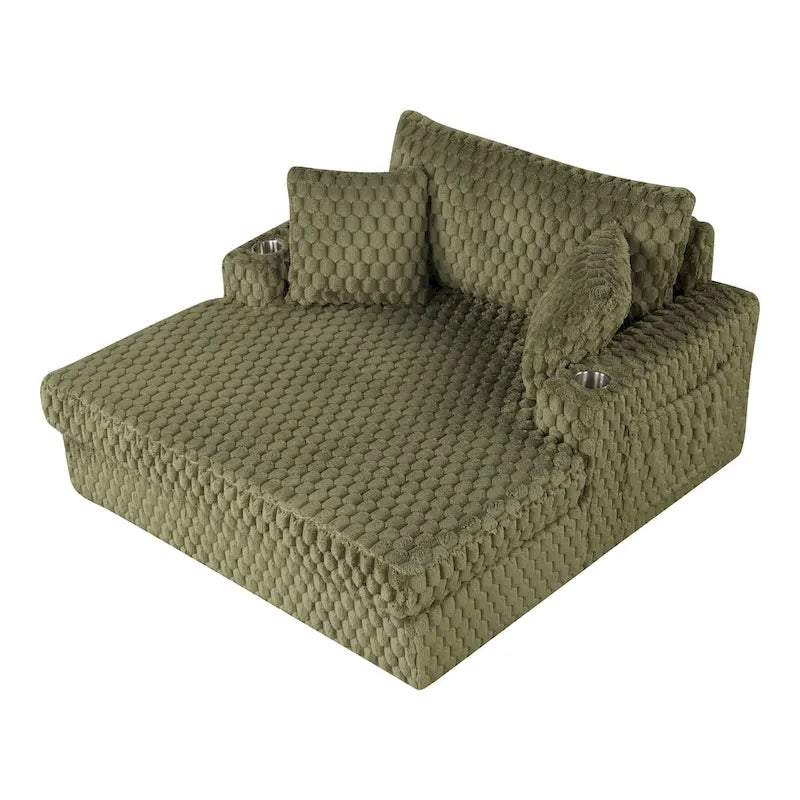 Furniture of America Lanturn Modern Soft Upholstered 2-Arm Oversized Chaise