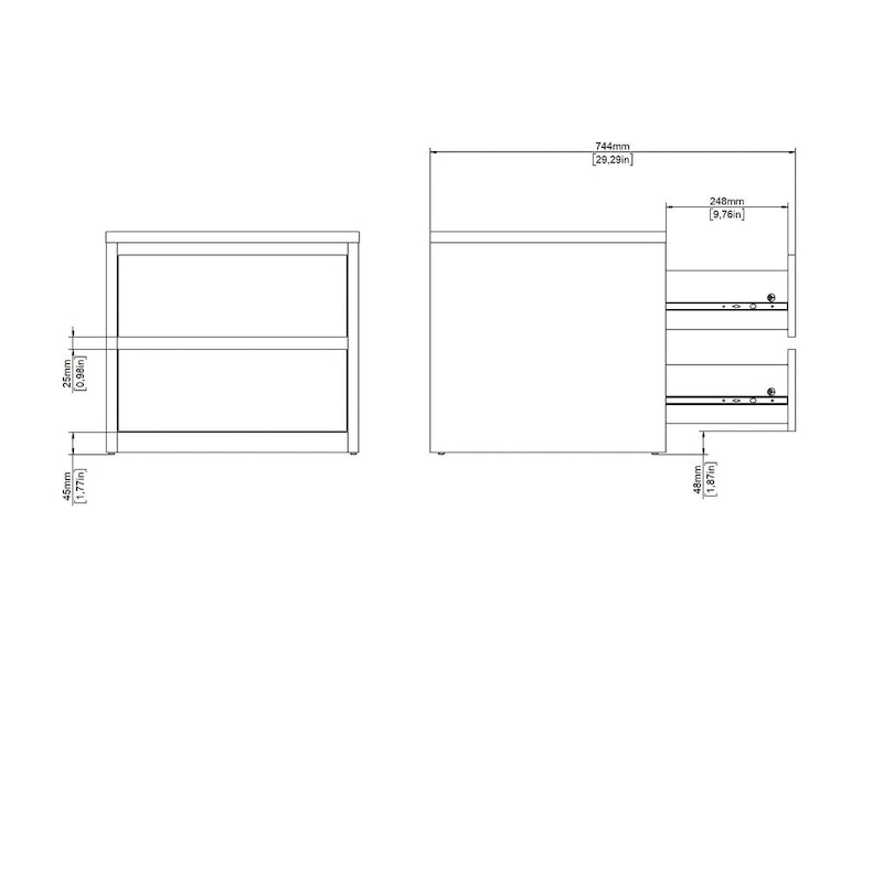 Porch & Den Next 17-Inch Tall 2-Drawer Nightstand End Table