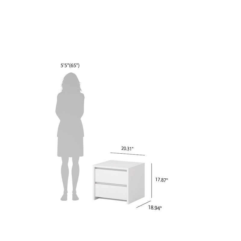 Porch & Den Next 17-Inch Tall 2-Drawer Nightstand End Table