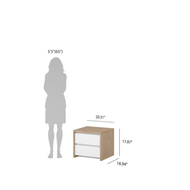 Porch & Den Next 17-Inch Tall 2-Drawer Nightstand End Table