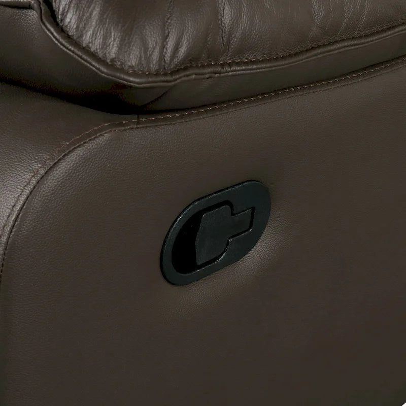 Furniture of America Yuleigh Modern 2-Piece Leather Match Reclining Sofa Set with FSC Certified Wood Frame