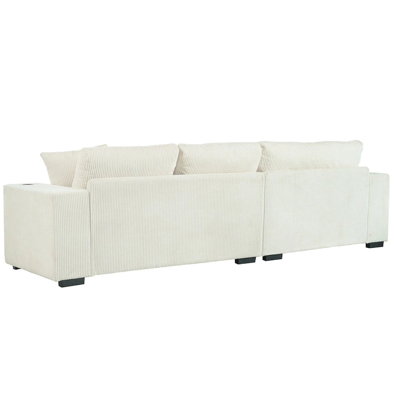 Mirod Large Sectional Sofa with Thick Cushions, and Built-in Cup Holders & Charging Ports