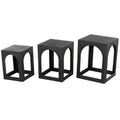 Metal Nested Side End Accent Table with Arched Cutouts - Set of 3 Black - Roche River Decor - 16W x 16L x 21H