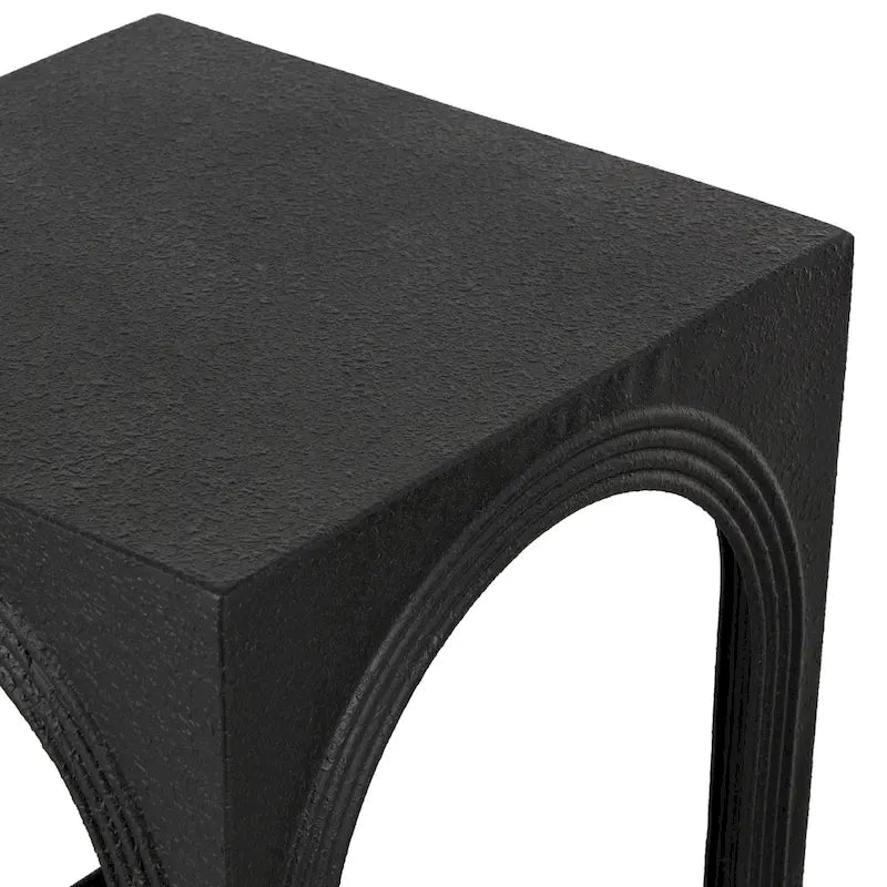 Metal Nested Side End Accent Table with Arched Cutouts - Set of 3 Black - Roche River Decor - 16W x 16L x 21H