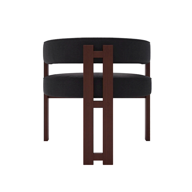 Modern Accent Chair Upholstered Armchair with Open Back 3 Legs Barrel Dining Chair Comfy Side Chair for Living Room Set of 2