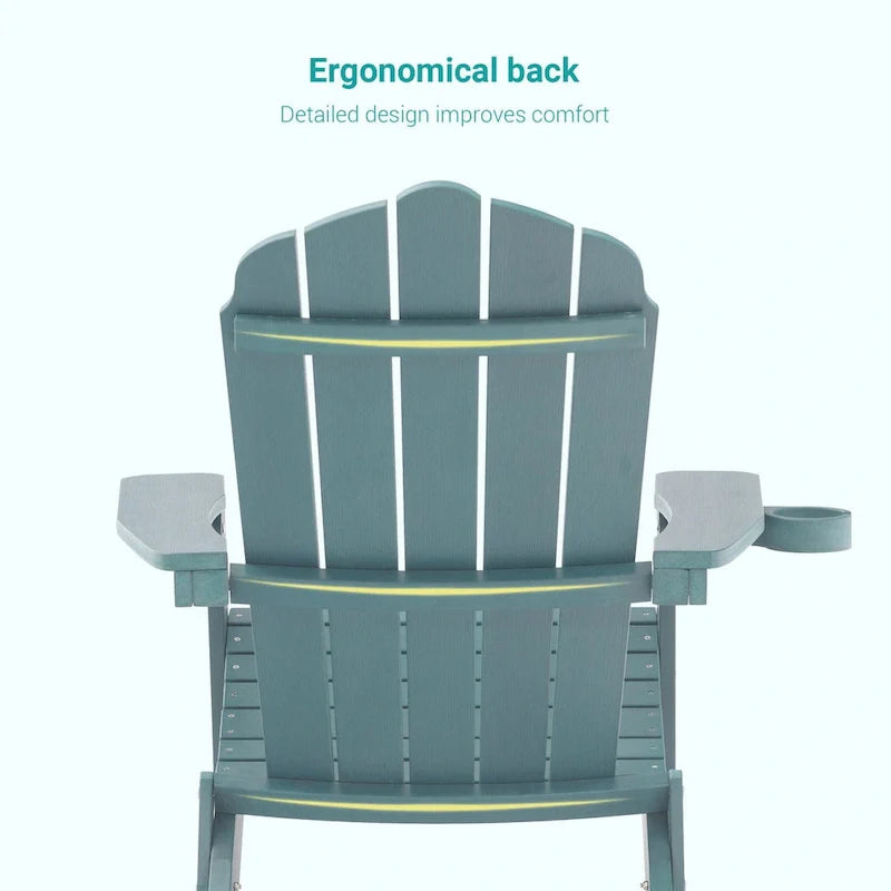 Bonosuki Set of 2 Folding Adirondack Chair Patio Fire Pit Chair