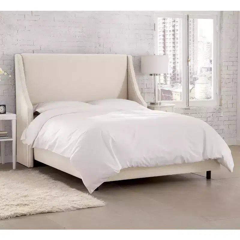 Lit en lin Skyline Furniture Dianna Swoop Arm avec ailes