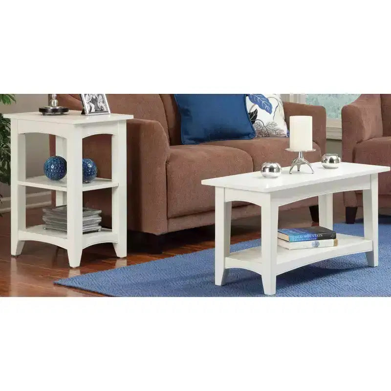 Shaker Cottage Wood 2 Shelf End Table - Alaterre Furniture