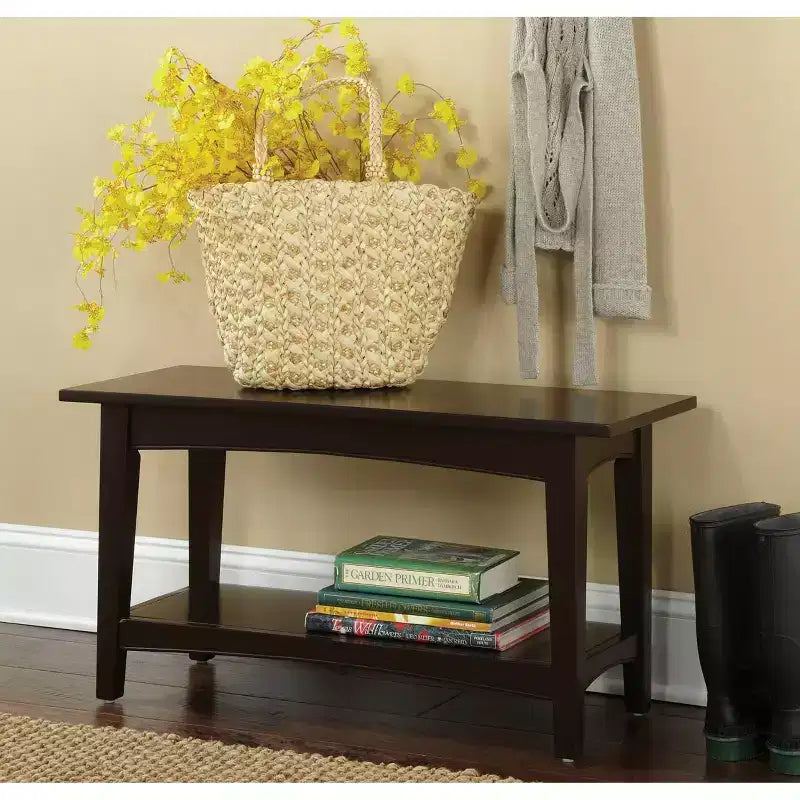 Cottage Bench with Shelf - Alaterre