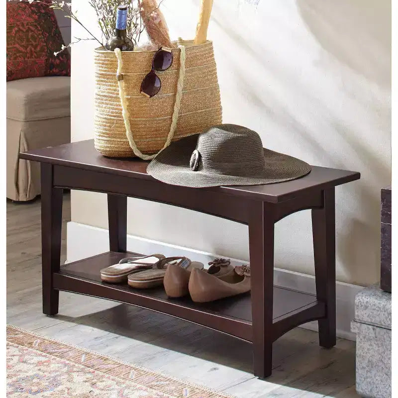 Cottage Bench with Shelf - Alaterre
