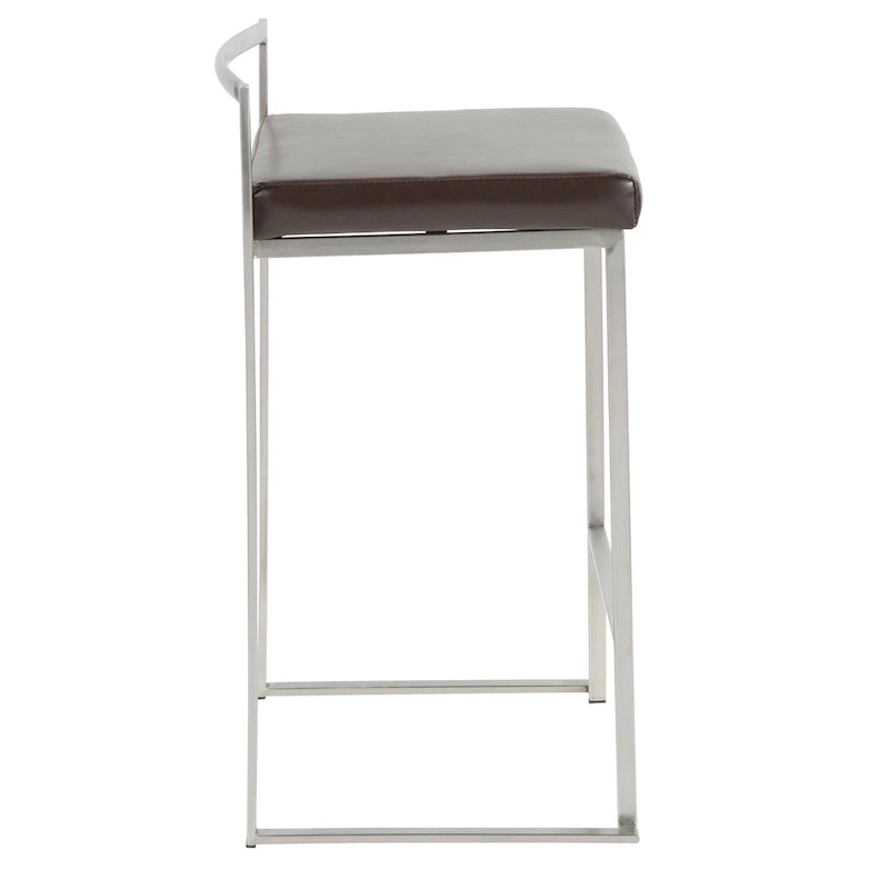 Silver Orchid Forrest Stainless Steel Stackable Fully Welded Counter Stool (Set of 2)