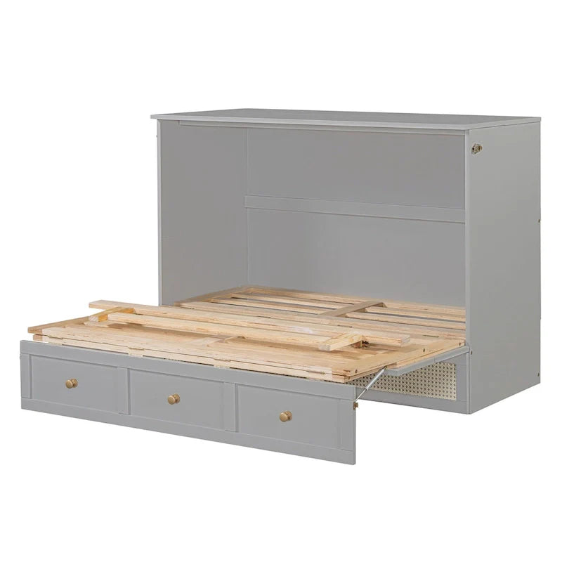 Nestfair Full Size Murphy Bed with Large Drawers