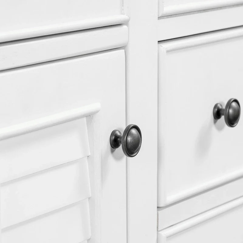 Meuble-lavabo avec vasque en céramique, deux placards et cinq tiroirs