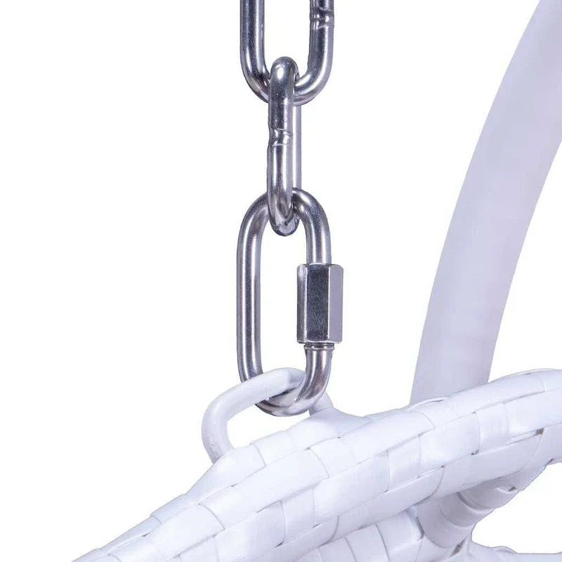 LeisureMod Fauteuil suspendu œuf 2 places avec support - Balançoire / hamac de patio en rotin osier pour extérieur/intérieur avec coussins